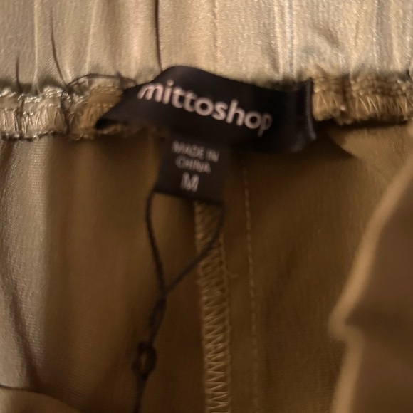 Mittoshop Olive Paperbag Silk Pants | Size M | Boho Chic - Picture 5 of 8